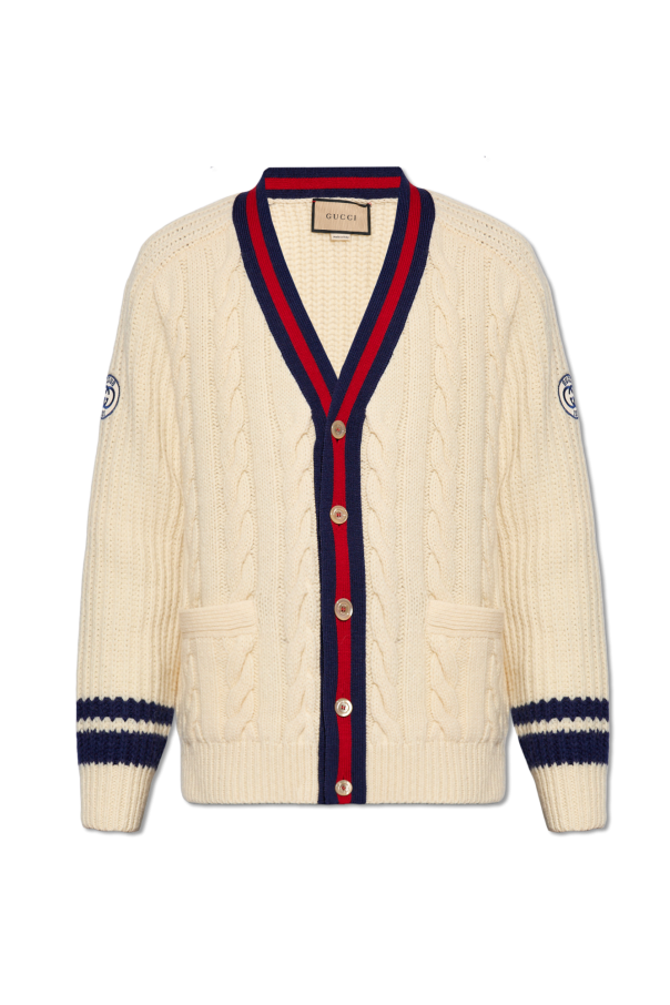 Cream Buttoned cardigan Gucci - Gucci Kids teddy bear-print T